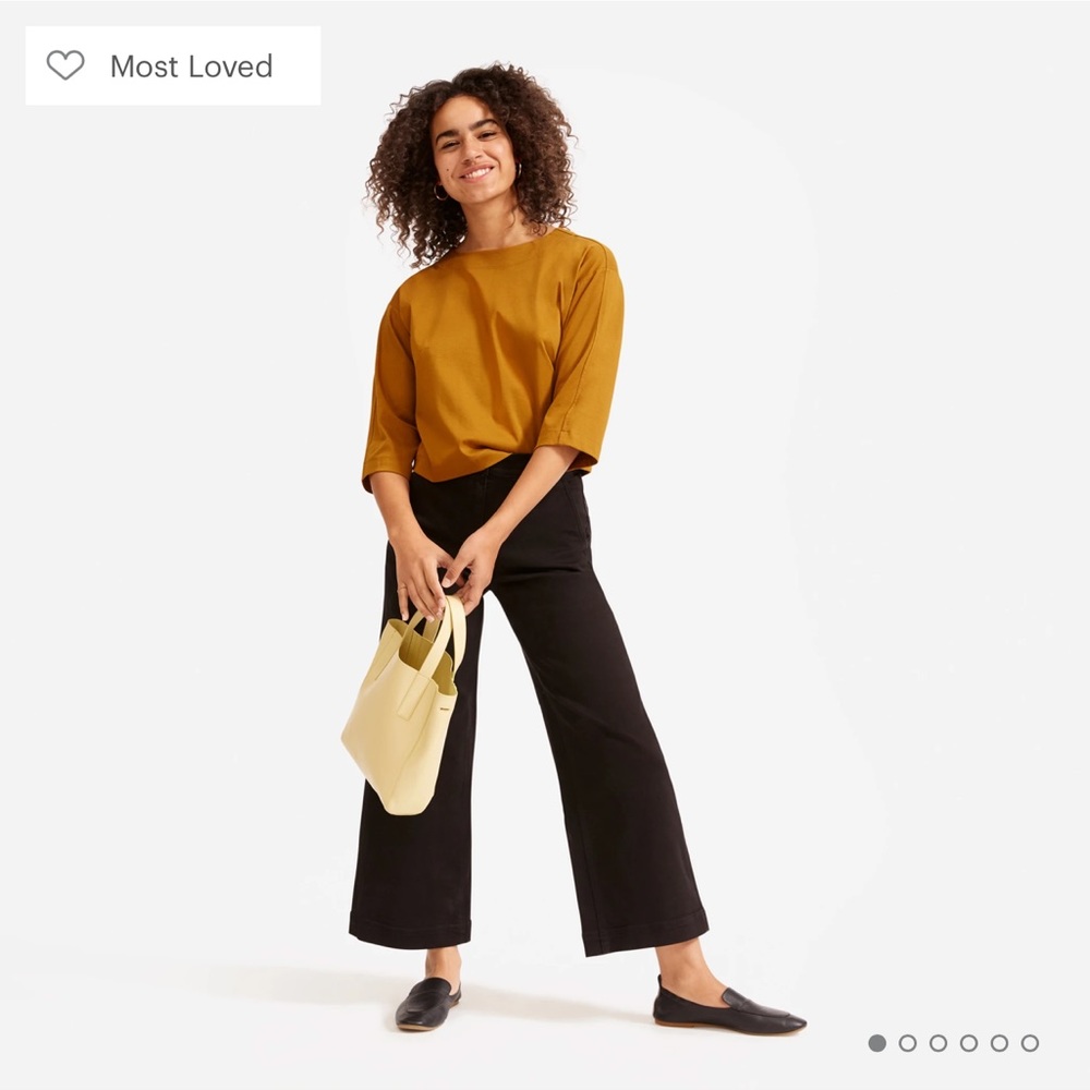 Everlane wide leg crop black